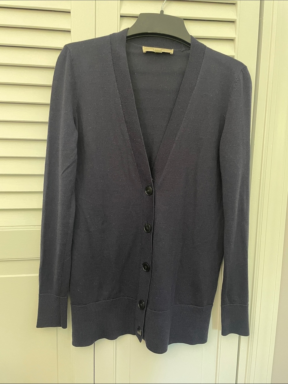 LOFT Navy Blue Long Boyfriend Cardigan Sweater
